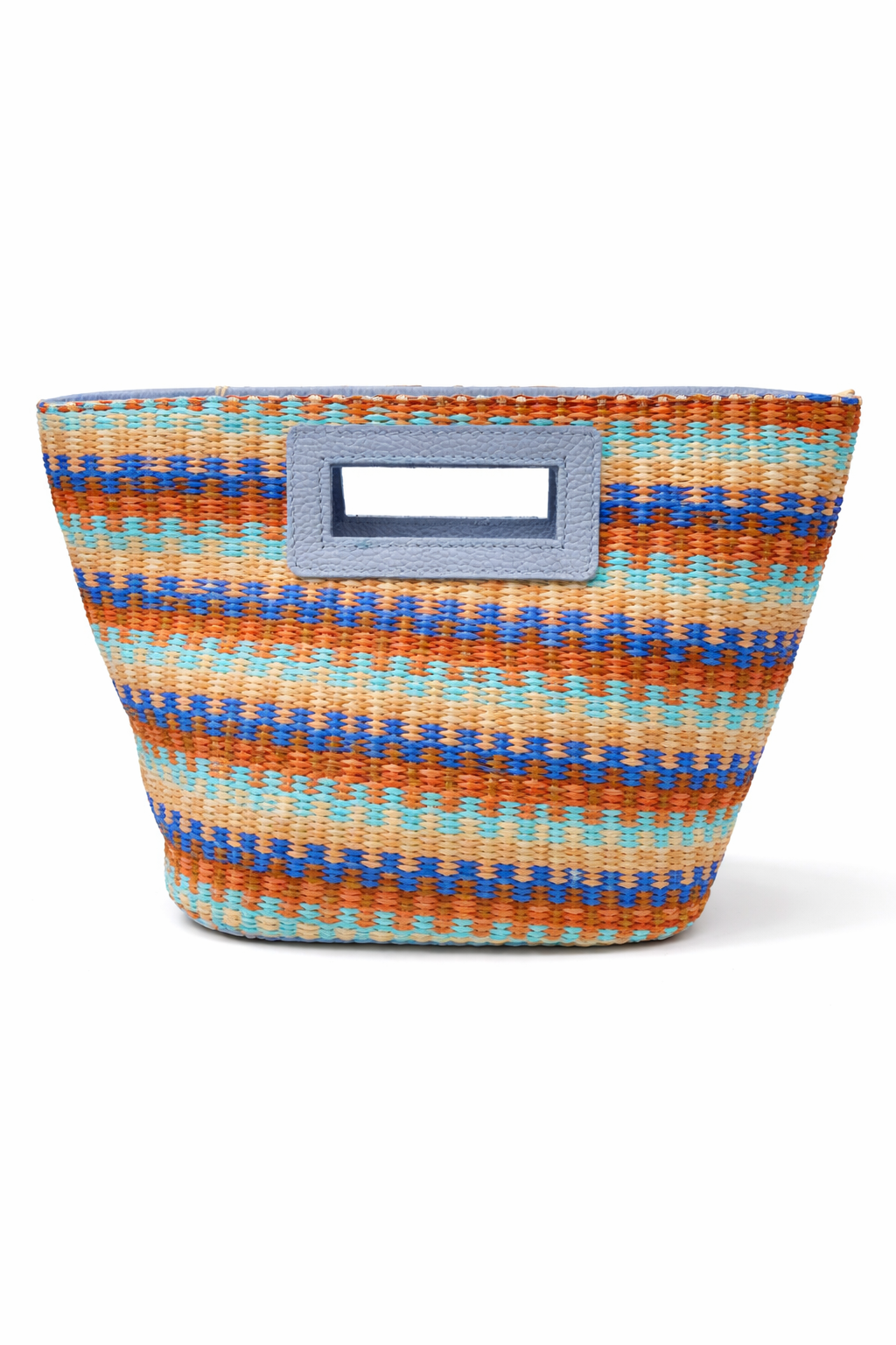 Borsa Brezza Mediterranea – Rafia Multicolor & Azzurro