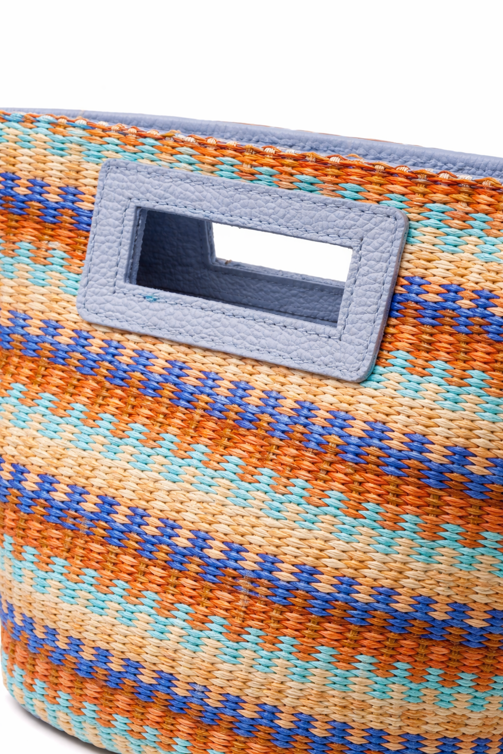Borsa Brezza Mediterranea – Rafia Multicolor & Azzurro