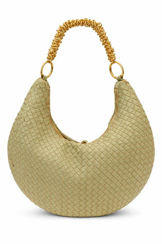 Borsa Sage Intreccio - Manico Dorato