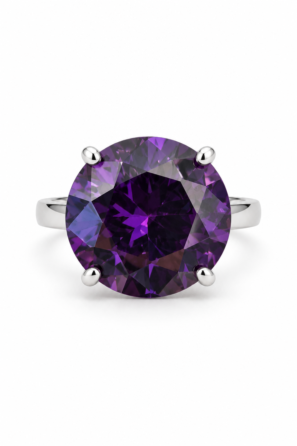 Anello Ametista Imperiale in argento, vista frontale