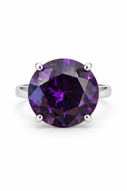 Anello Ametista Imperiale in argento, vista frontale