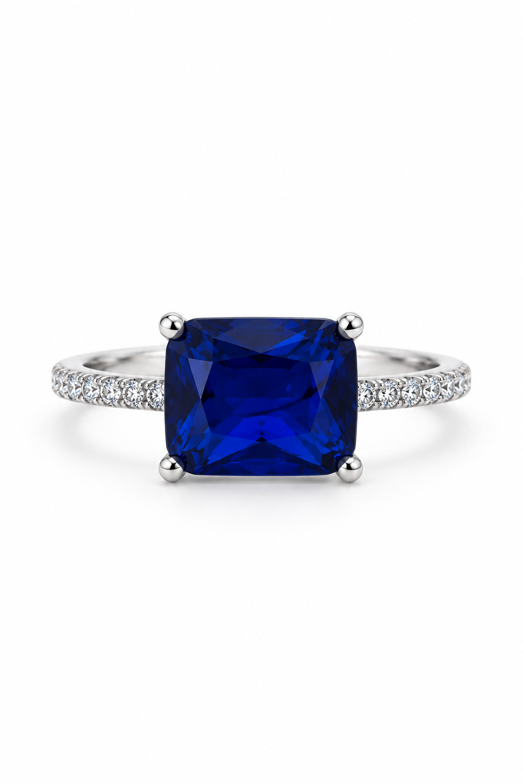 Anello Zaffiro Royal in argento, vista frontale