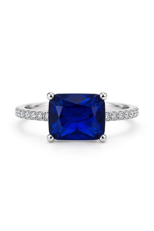 Anello Zaffiro Royal in argento, vista frontale