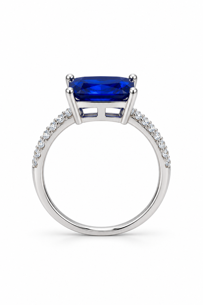 Anello Zaffiro Royal in argento, vista laterale della montatura
