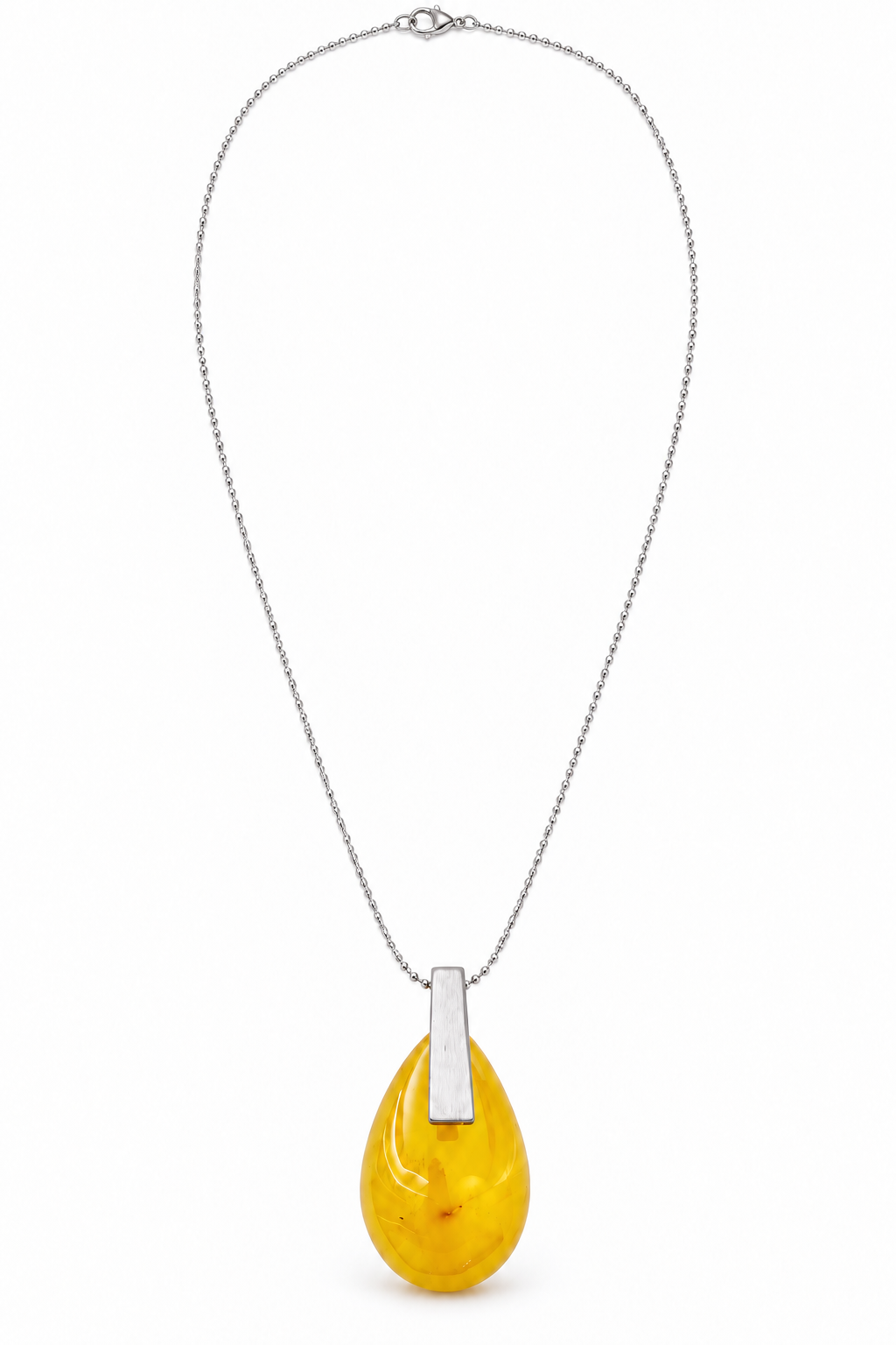 Collana Luce Baltica con pendente a goccia in ambra gialla del Baltico