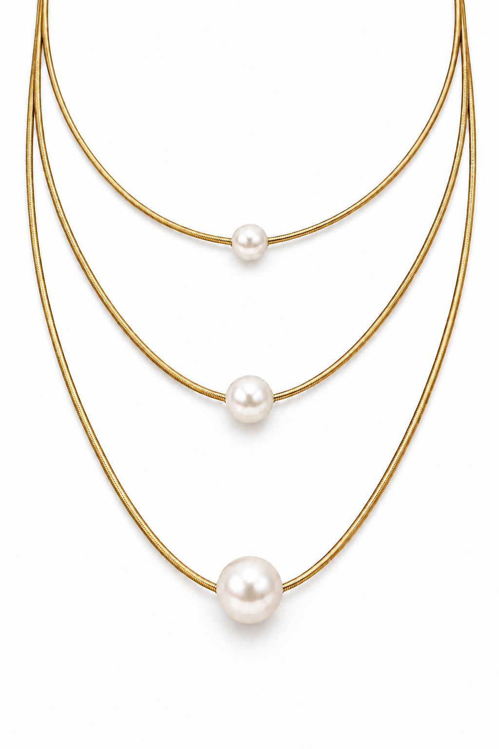Collana Tris di Perle nella variante oro