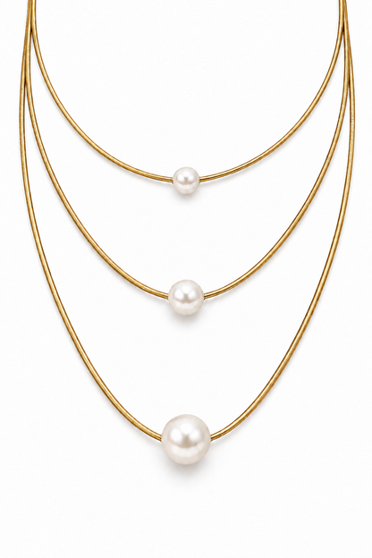 Collana Tris di Perle nella variante oro